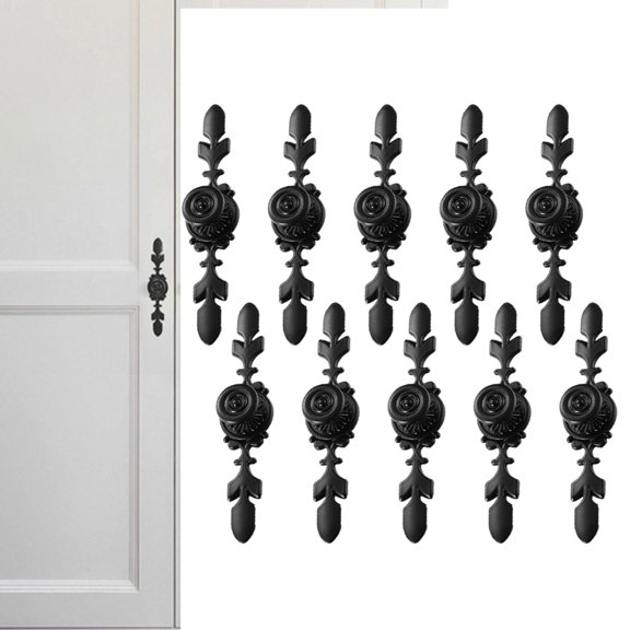 10pcs Black Cabinet Door Handles, Kitchen Furniture Cupboard Hardware/Dresser Drawer Knobs and Pulls-M