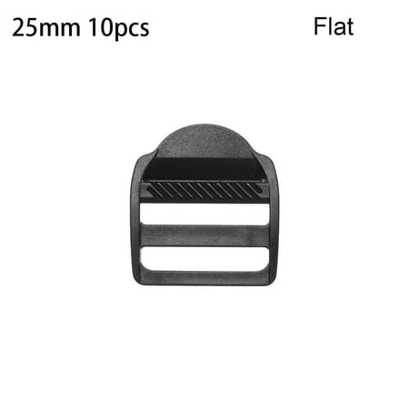 10pcs Black Camping Travel Accessories Plastic Webbing Strap Buckle Sport Bag Hook Slider Fastener Backpacking Release Parts 25MM 10PCS FLAT