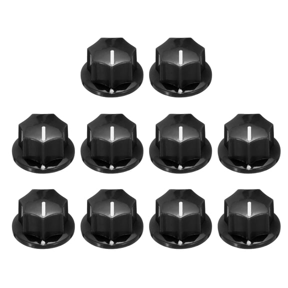 10pcs Black Guitar Effect Pedal Knob, 7/16" Plastic Brass Electric Guitar Knobs