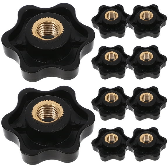 Masteelf Copper Plastic Hand Adjustable Knob with Black Handle for Replacement 10pcs