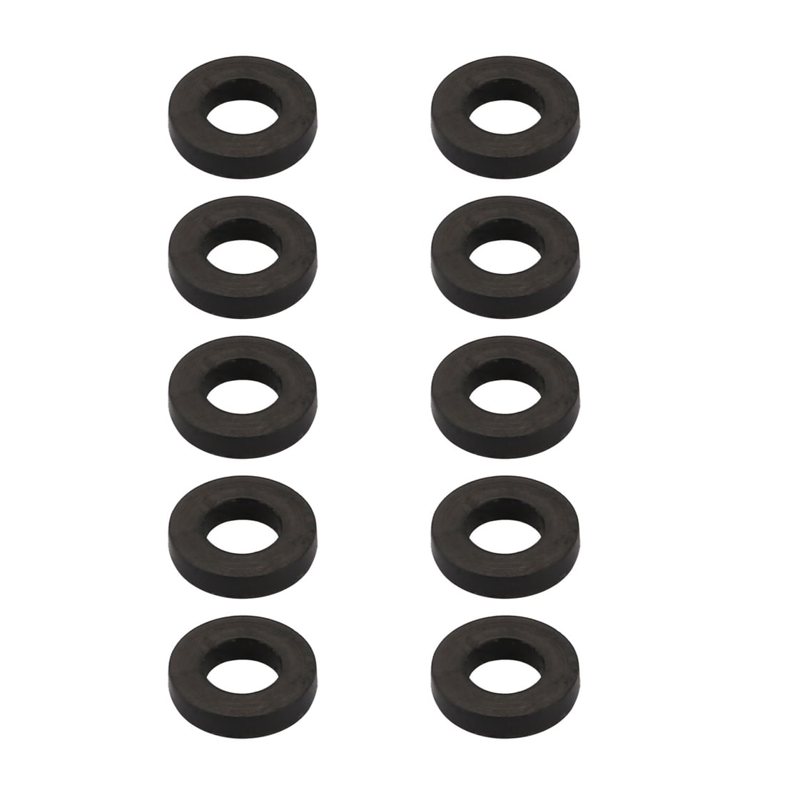 10pcs Black Rubber Round Flat Washer Assortment Size 4x7.3x1.5mm Flat Washer