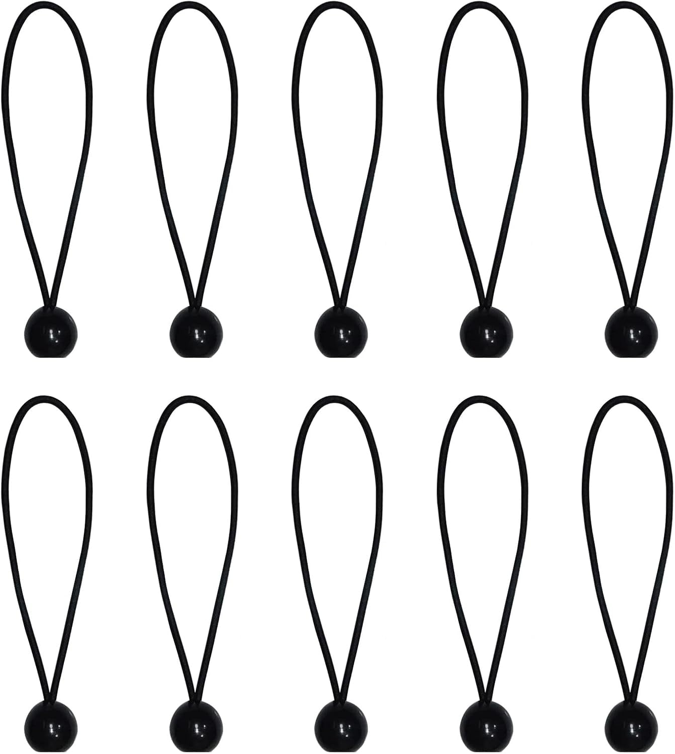10pcs Black Tarpaulin Bungee Balls Flag Bungees Ball Bungee Ties Bungee