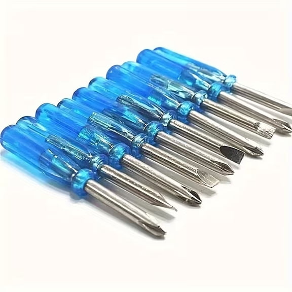 10pcs Blue Mini Screwdriver Set - Precision Screwdrivers with Crystal Handle for Toy and Electronics Repair