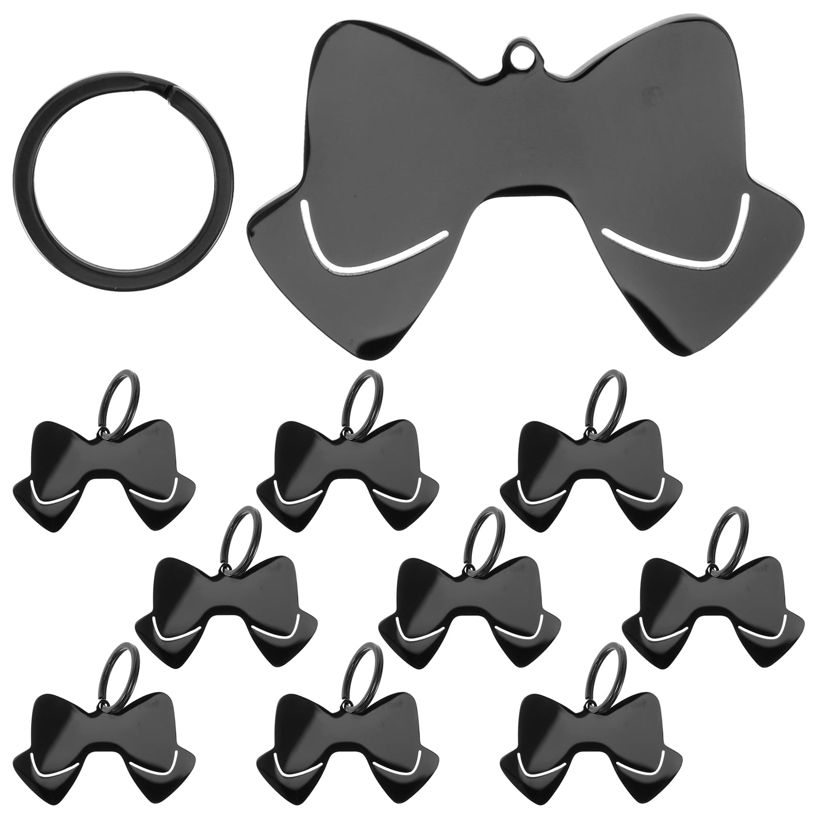 10pcs Bow Shape Dog ID Tags Stainless Steel Pets Name Tag Puppy Blank DIY Dog ID Tags