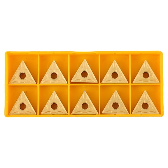 10pcs/Box Golden Lathe TNMG160404 Carbide Triangular Tips Inserts High-quality Steel Cutting Tools For Semi-fining