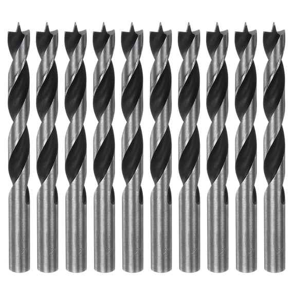 10pcs Brad Point Drill Bits 12mm Precise Cutting with Brad Point Tip for Woods, Plastic, Rubber