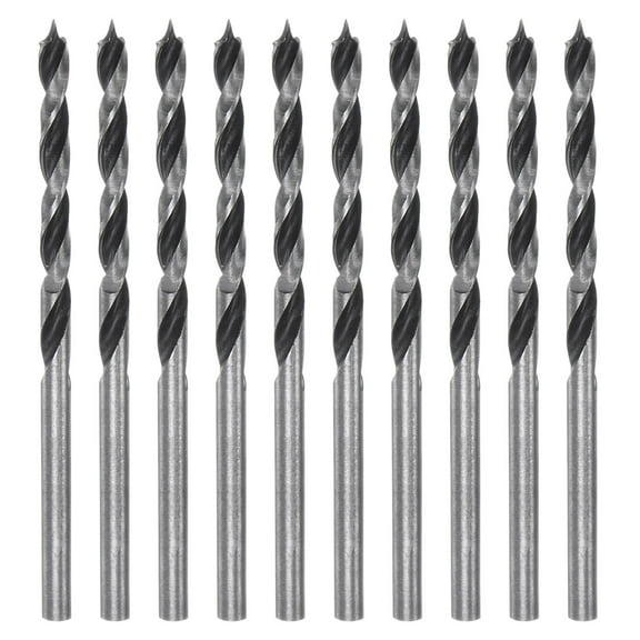 Uxcell 10Pcs Brad Point Drill Bits 3mm Precise Cutting with Brad Point Tip for Woods, Plastic, Rubber