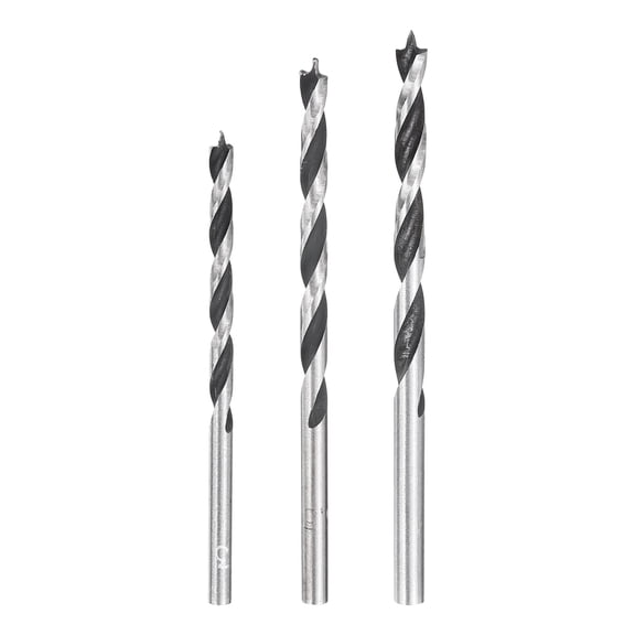 Uxcell Brad Point Drill Bit Set 3/3.5/4mm Precise Cutting with Brad Point Tip