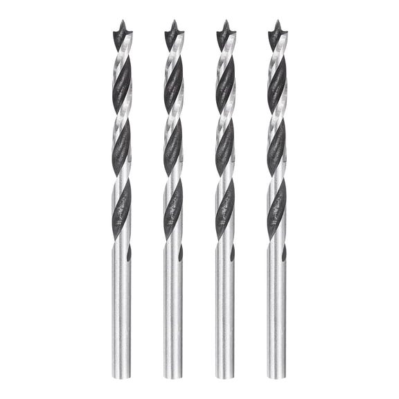 Uxcell Brad Point Drill Bits Precise Cutting with Brad Point Tip for Woods 4mm(5/32") 4Pcs