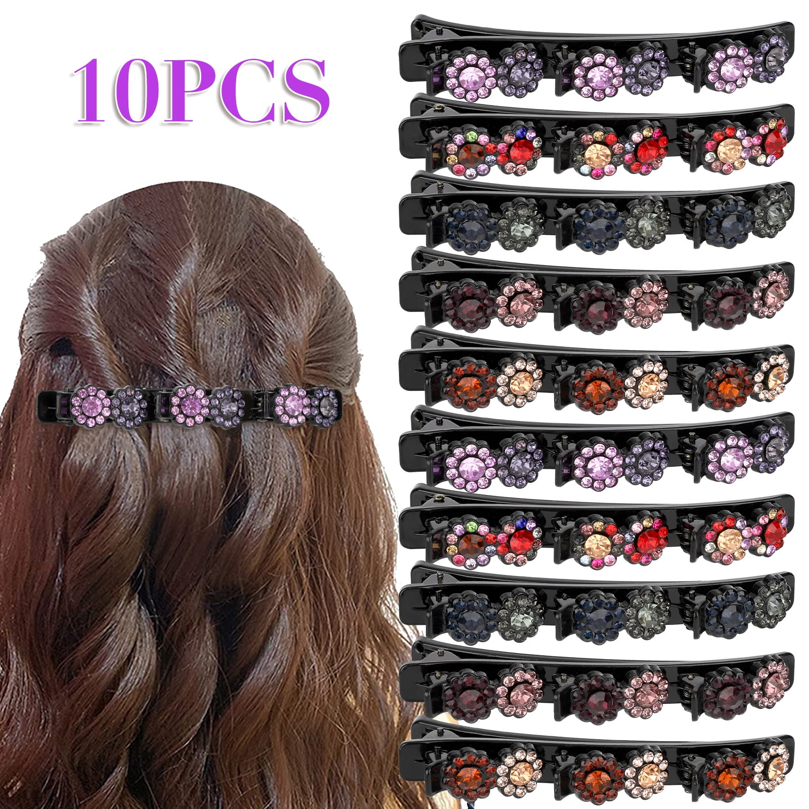 Kitsch Pro Snap Hair Clips, Hair Barrettes for Women, 10 Pack of Snap Clips,  (Black) 