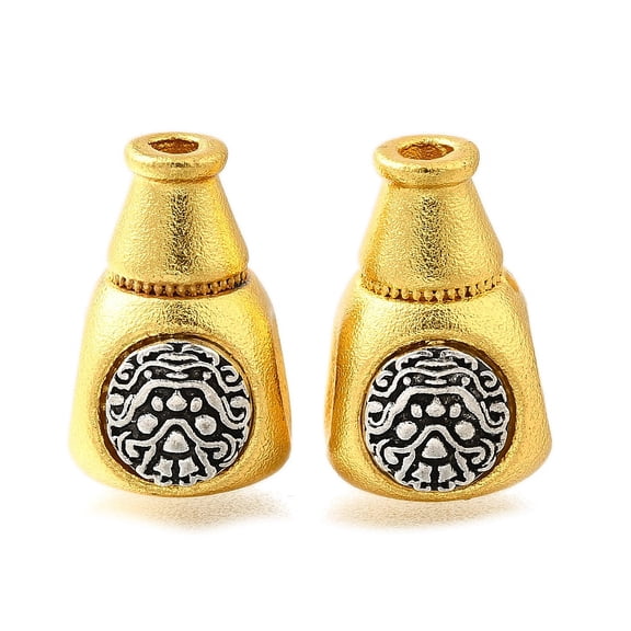 10pcs Brass 3 Hole Guru Beads T-Drilled Beads Bottle Silver Golden 19x12x12mm Hole: 2mm