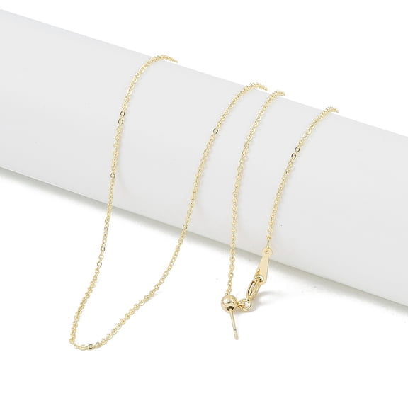 10pcs Brass Cable Chain Necklaces golden 19.09 inch(485mm) : 5.7x3.8x3.4mm