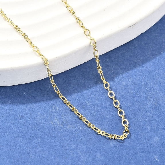 10pcs Brass Cable Chains Necklace for Women Cadmium Free & Lead Free Real 18K golden Plated 17.48 inch(44.4cm)