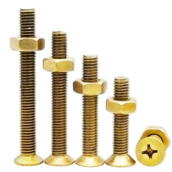 (10pcs) Brass Countersunk Head Screw NutCombination Kit, M6x8mm