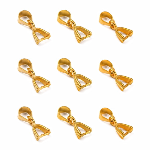 10pcs Brass Ice Pick Pinch Bails Golden 9mm Hole: 4x5mm