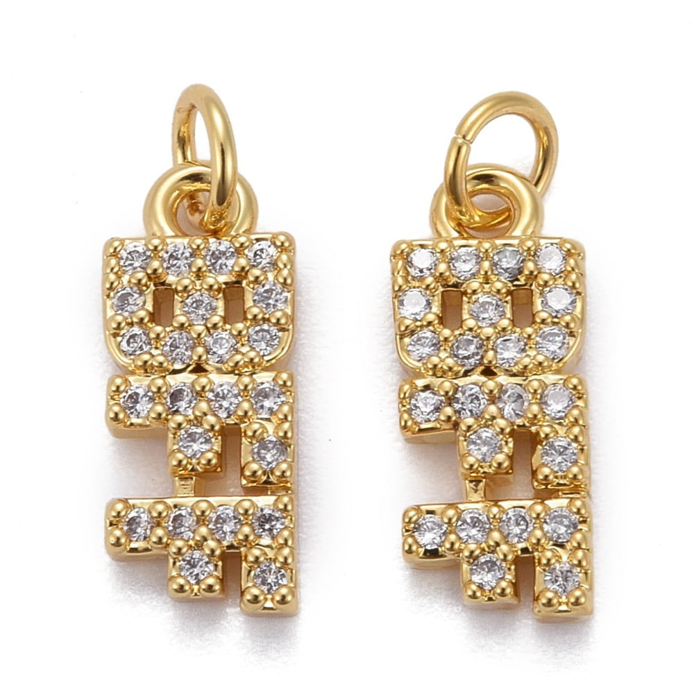 BENECREAT 10pcs 18K Real Gold Plated Brass Bowknot Charms With Sparkling Micro Pave Clear CZ - 19x13x2.5mm Perfect For DIY Earrings, Necklaces & Wedding Jewelry