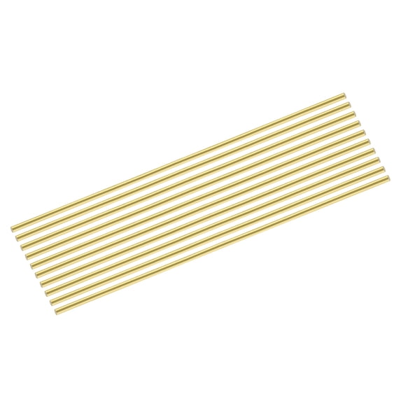 Uxcell 10Pcs Brass Rods 0.24 x 15.75" Brass Solid Round Stock Lathe Bar for Knife Handles Pin DIY Craft Model Plane