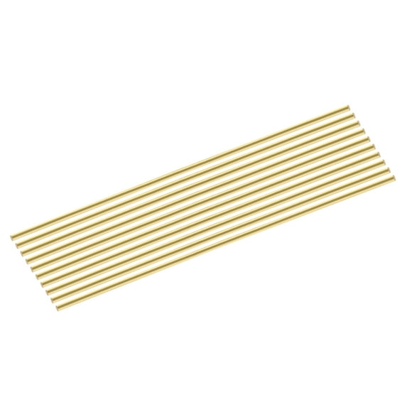 Uxcell 10Pcs Brass Rods 0.12 x 7.87" Brass Solid Round Stock Lathe Bar for Knife Handles Pin DIY Craft Model Plane