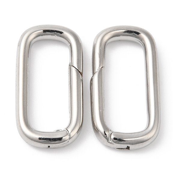 10pcs Brass Spring Gate Rings Cadmium Free & Lead Free Long-Lasting Rectangle 19.5x10x3mm