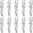 thumbnail image 1 of 10pcs Brass Zirconia Fold Over Clasp Extender Leaf Necklace Bracelet Extender Platinum Chain Extension Clasp for Jewelry Making Necklaces Bracelets DIY Crafts, 1 of 9