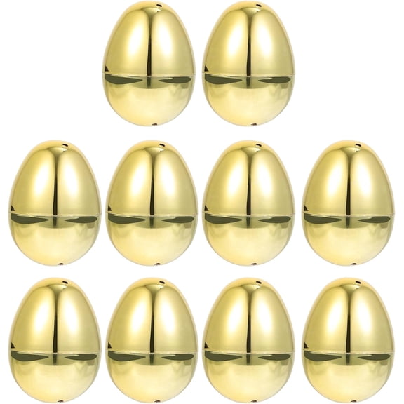 ABCISI Refillable Plastic Easter Eggs, Metallic Gold Fillable Eggs for Candy, Treats and Small Gifts, Party Favors for Easter Egg Hunts and Decorations, 10-Pack, 2.16 x 1.57 in