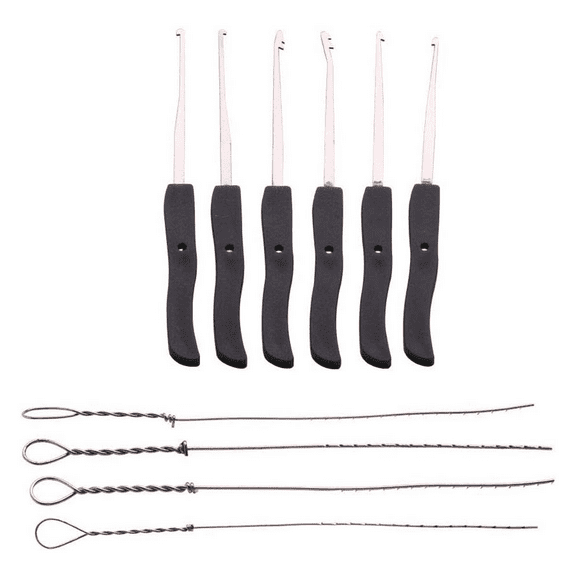 10pcs Broken Key Extractor Kit, Metal Multi-Tool for Door Lock Repair, Broken Extracting Hooks and Needles