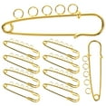 10pcs Brooch Findings Safety Pins Needles with Holes Metal Pins Brooch