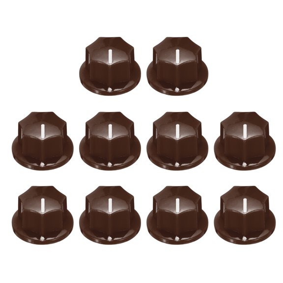 10pcs Brown Guitar Effect Pedal Knob, 7/16" Plastic Brass Electric Guitar Knobs
