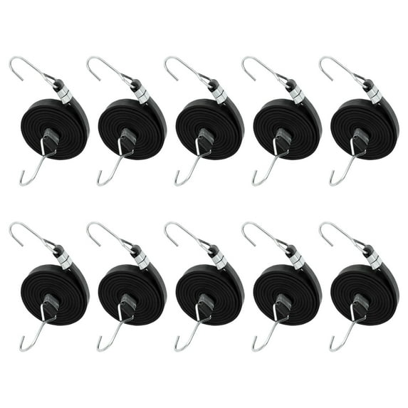 10pcs Bungees Cord with Hook Heavy Type Luggage Bungees Cord Elasticities Rope for Outdoor Activity Camping Hiking