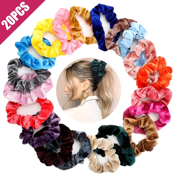 10pcs Bunny Ear Hair Scrunchies, Removable Rabbit Ear Bowknot Scrunchies, Soft Elastic Hair Bands, No Crease Ponytail Holders Hair Ties, Solid Color Traceless Hair Accessories for Women Girls