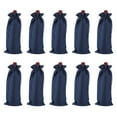 thumbnail image 1 of 10pcs Burlap Wine Bags, Wine Bottle Gift Bags with Drawstrings, Liquor Bottle Covers for Wedding Birthday Party Favors, Dark Blue, 1 of 6