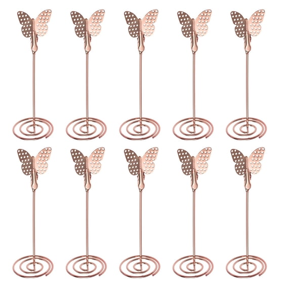 Greenadscape Metal Card Placement Clips Rose Gold for Events 10Pcs