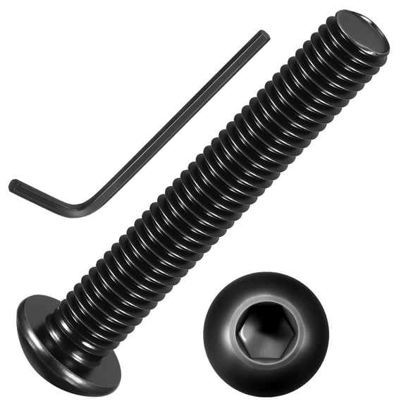 10pcs Button Head Socket Cap Screws - [M8-1.25x50mm] Zinc-Nickel Coated Good for Automotive, Marine & Outdoor Use Road Bicycle, Mountain Bike, Motorcycle - Alloy Steel - Black