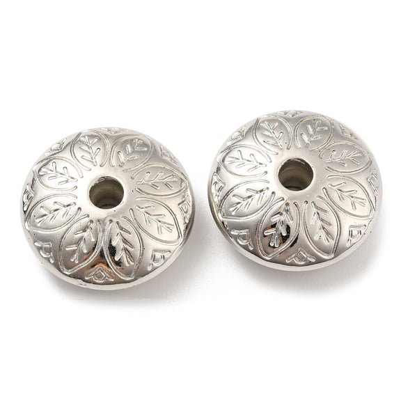 10pcs CCB Plastic Beads Flat Round Platinum 24.5x10mm Hole: 4.5mm