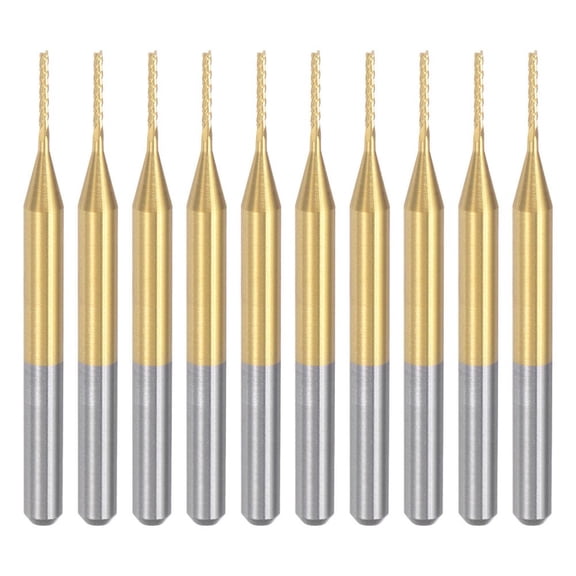 10pcs CNC Router Bits Carbide End Mill 0 8mm Diameter Engraving Drill Bits with 18 Shank for PCB Metal Plastic Wood Fiberglass