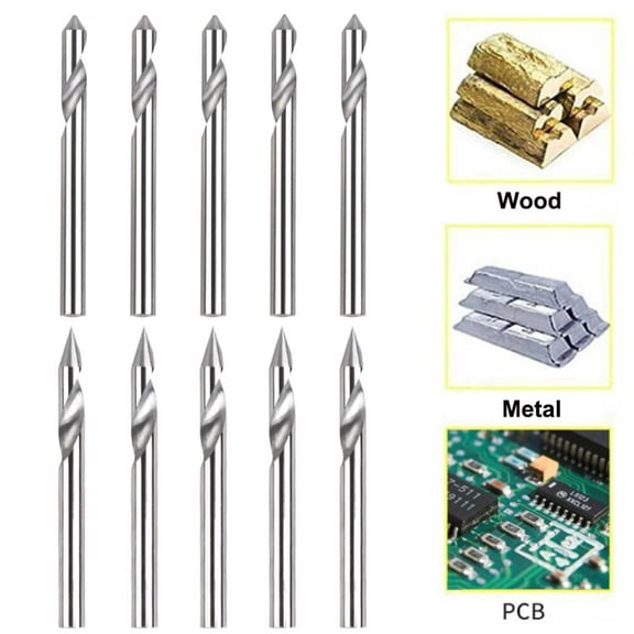 10pcs CNC Router Bits V Groove 1/8 Round Shank Milling Cutter 30/60 Degree 0.1mm Tip For Carpentry Woodworking Tools Parts