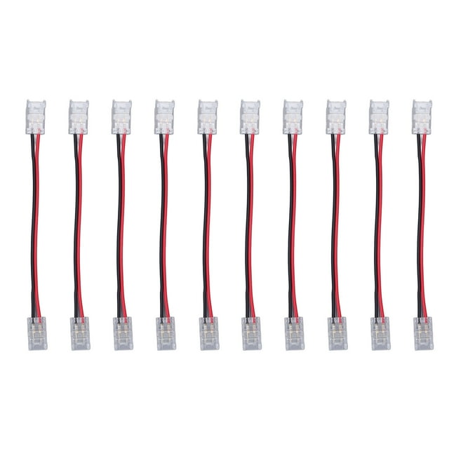 10pcs COB Strip Light Connector Professional Double Head 8mm 2 Pin Light Strip Connectors for