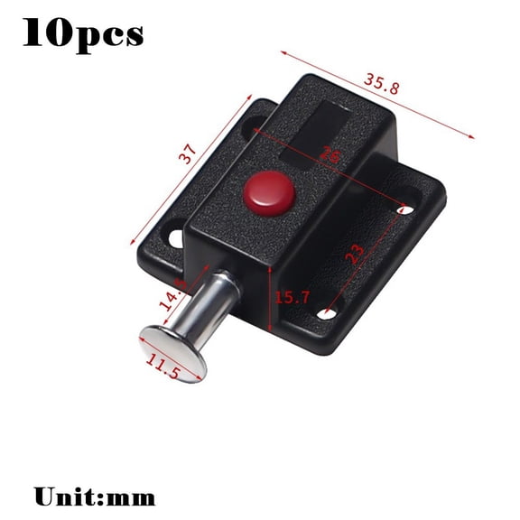 10pcs Cabinet Push Button Spring Latch Plastic Spring Pins Automatic Door Bolt Latches Lock Anti-theft Door Furniture Hardware