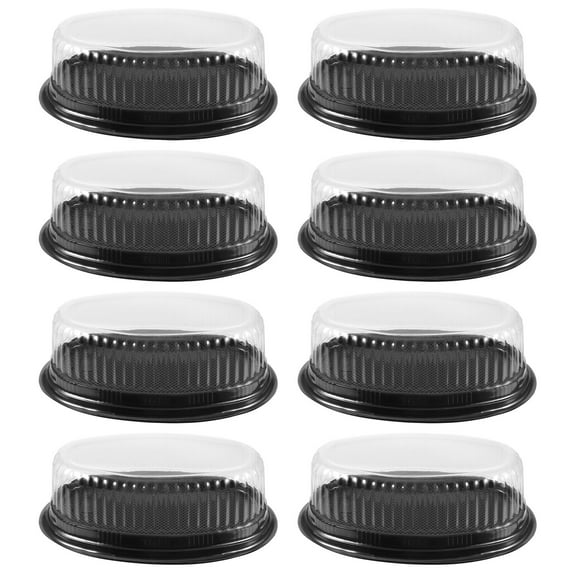 10pcs Cake Packing Boxes Portable Transparent Plastic Cake Dessert Boxes