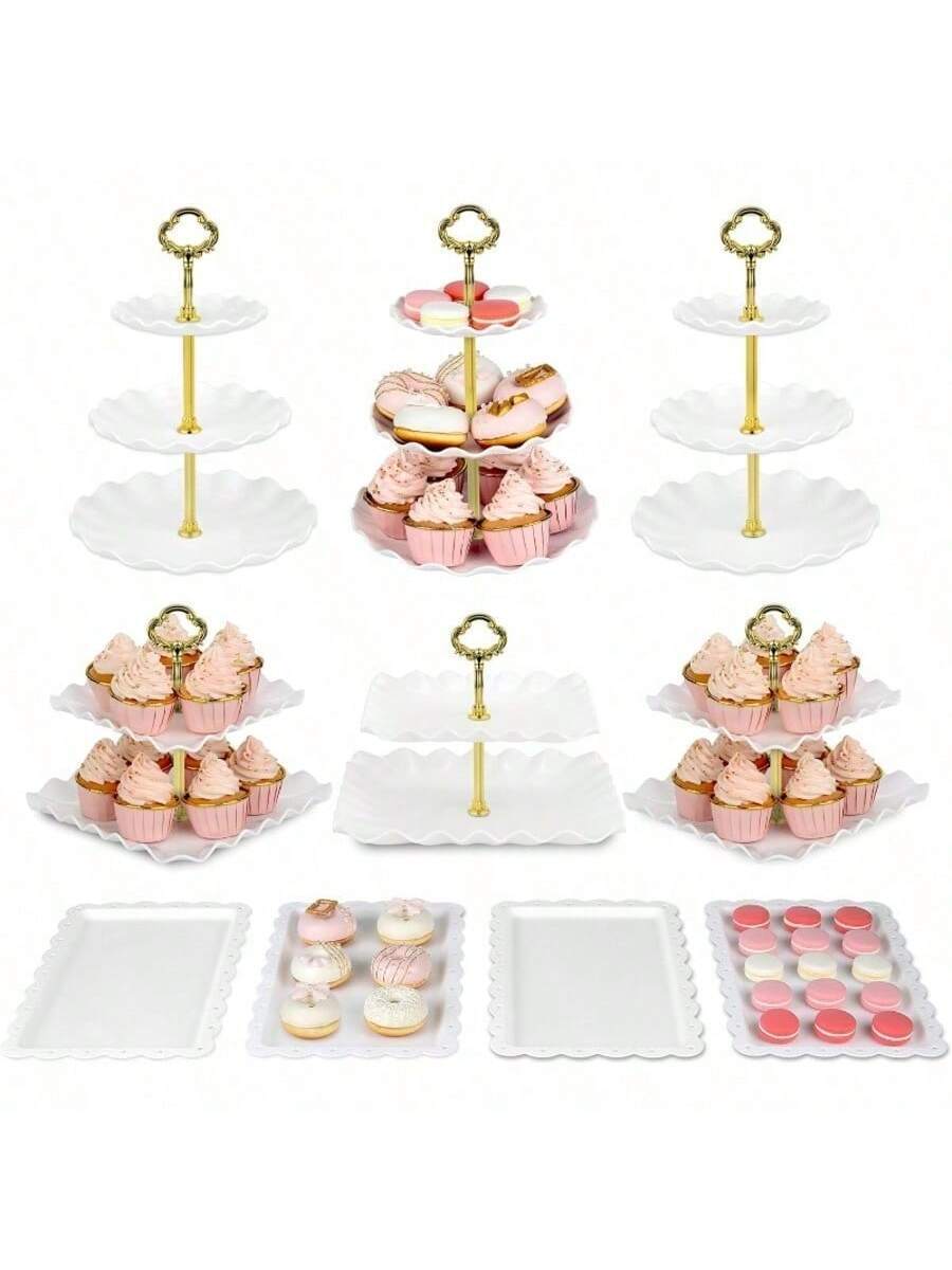 Simple Cake Rack 10pcs Cake Rack Set, Including 3 Double Layered Cupcake Racks+3 Triple ...