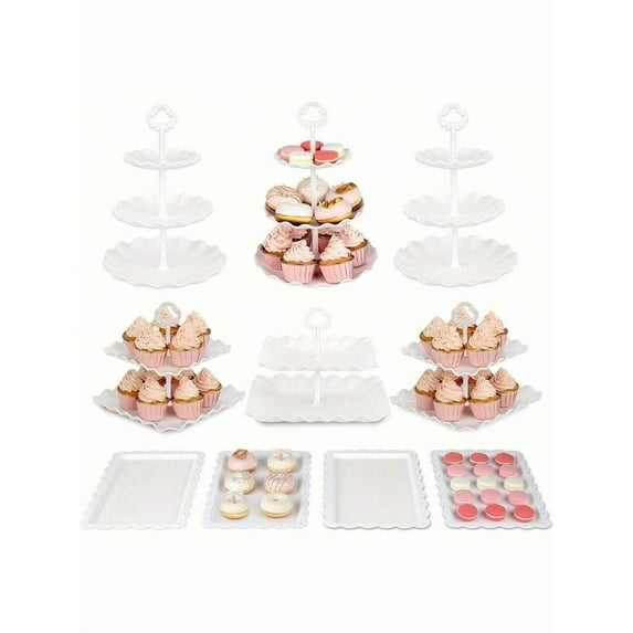10pcs Cake Rack Set, Including 3 Double Layered Cupcake Racks+3 Triple ...