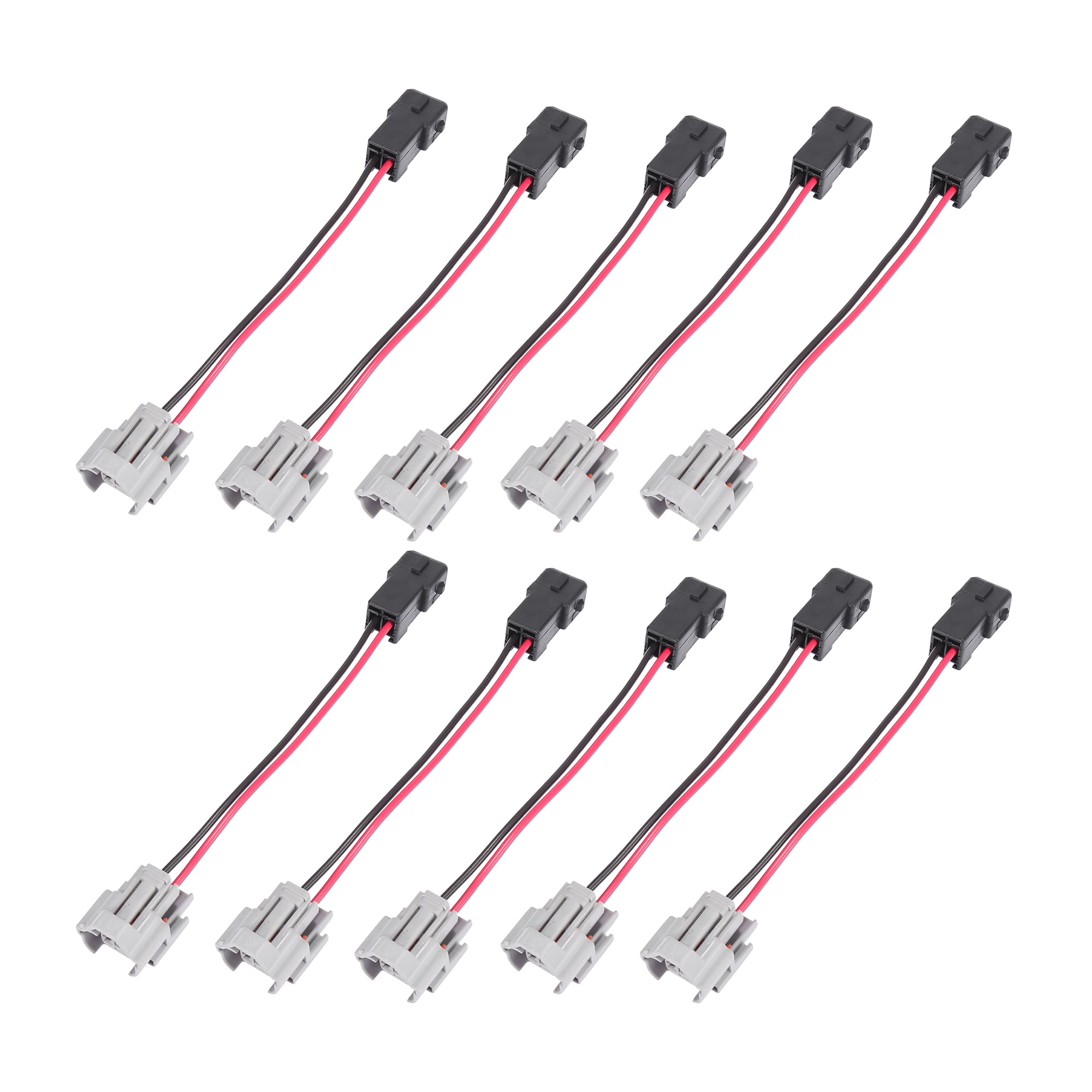 10pcs Car Auto Fuel Injector Adapters Wired Cable Connector Plugs ...