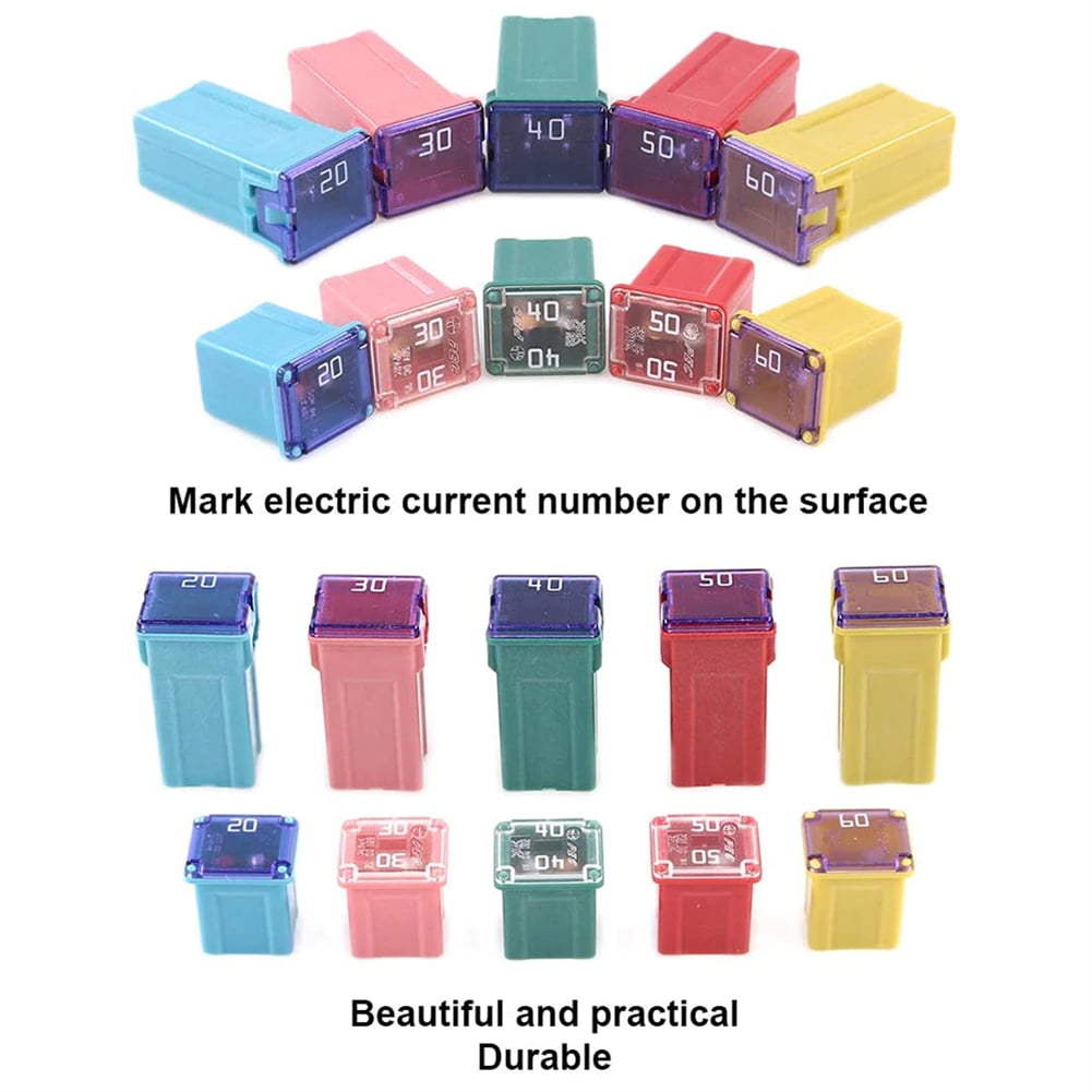 10pcs Car Fuse Combination Kit With Plastic Box 20a/30a/40a/50a/60a