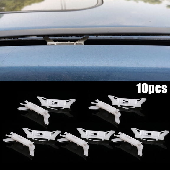 10pcs Car Roof Weather Strip Moulding Drip Rail Clips for HONDA, Nylon Exterior Trim Retainer Fasteners for Direct Replacement