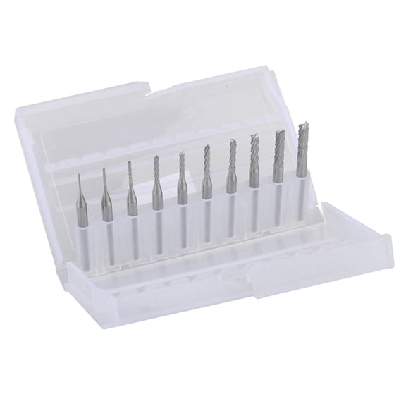 10pcs Carbide 0.5-3.175 PCB Carbide Tools CNC Cutting Bits Milling Cutters Kit