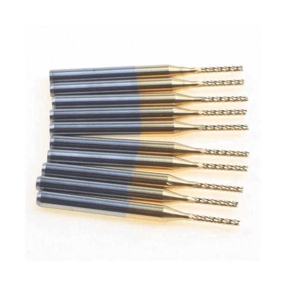 10pcs Carbide 1.3mm End Mill Engraving Bits CNC Rotary Burrs Set Corn Milling Cutter PCB Router Bits