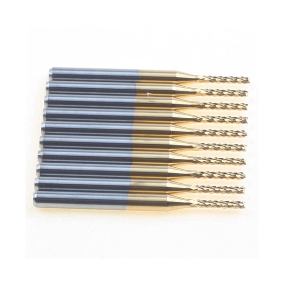 10pcs Carbide 1.5mm End Mill Engraving Bits CNC Rotary Burrs Set Corn Milling Cutter PCB Router Bits
