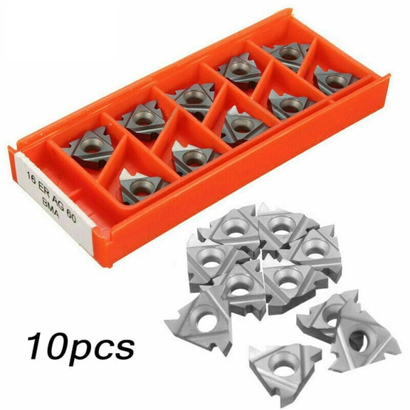 10pcs Carbide Threading Inserts 16ER AG60 for Turning Tools