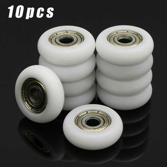 10pcs Carbon Steel Embedded Groove Ball Bearing Pulley Wheels Roller Kit