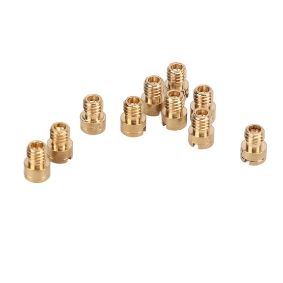 10pcs Carburetor Main Jets Kit Set Sizes 82 to 105 Metal Brass Carb Nozzles Replacement Parts Compatible with GY6 50cc 139QMB Scooter Moped Engine Systems